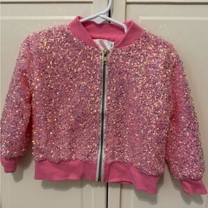 Mila & Rose Brand toddler Pink Sequin Bomber Jacket